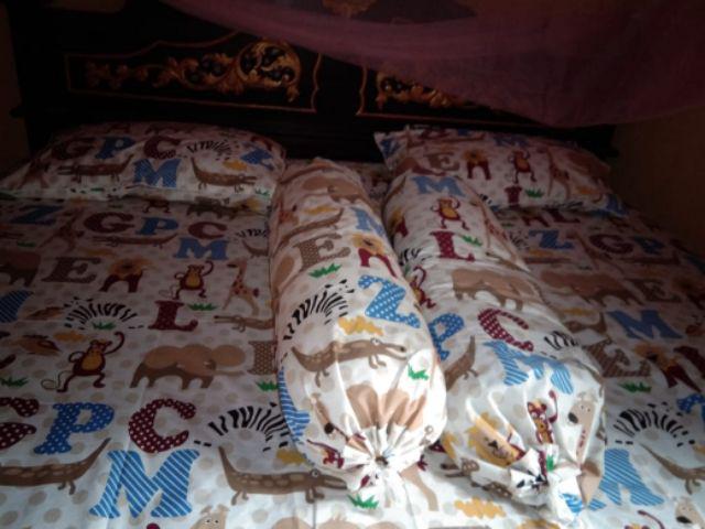 Sprei Homemade Perlengkapan Kamar Tidur Sarung Bantal Murah Karakter Motif Custom Daun Palma Bw Cod