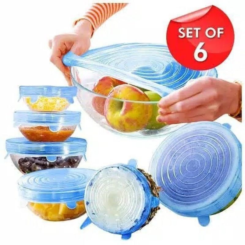 Food Cover 6in1/ Tutup Mangkok Silikon/ Bowl Cover Silicon Serbaguna