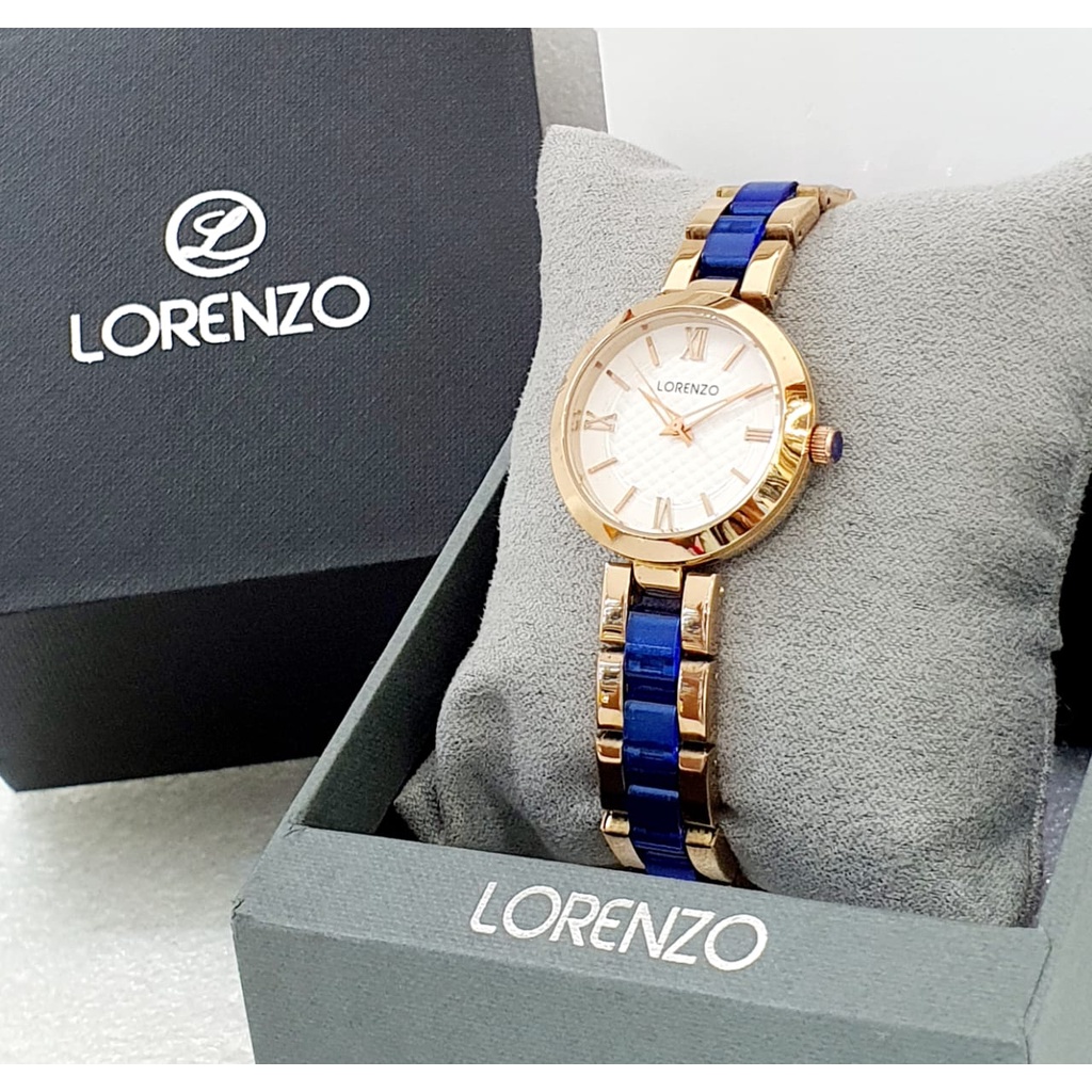 Jam Tangan Wanita Lorenzo Original C31403T Tali Rantai Tanggal Aktif Free Box Exclusive &amp; Baterai