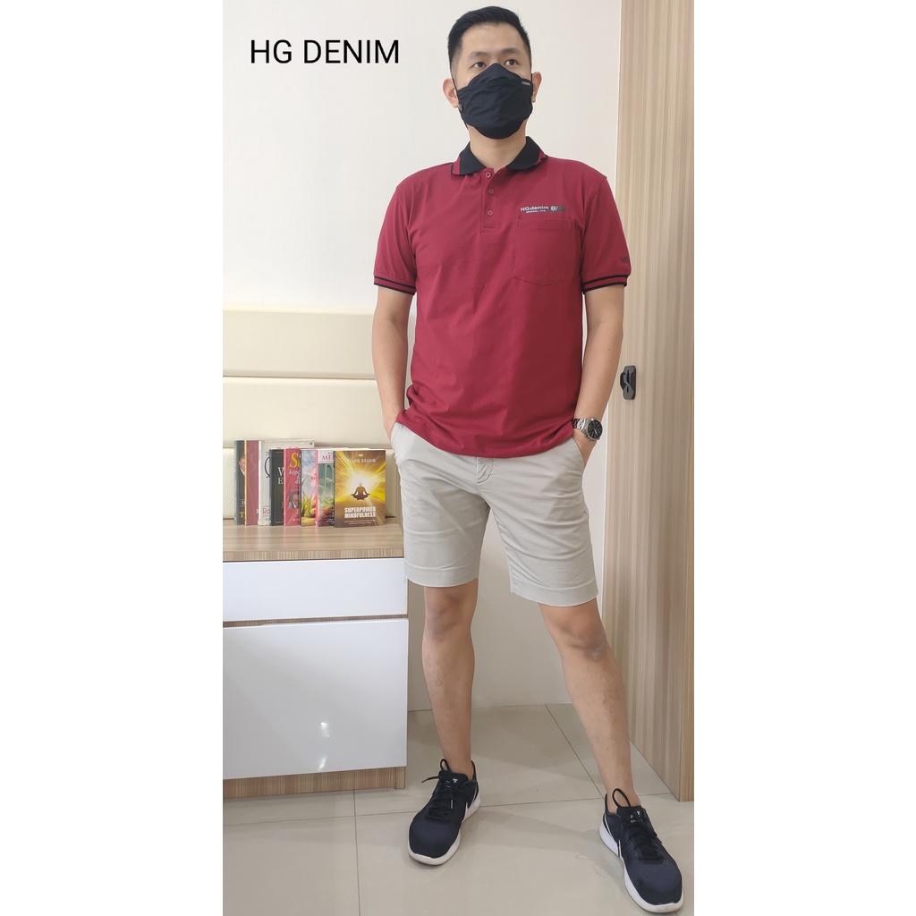 HG DENIM KRAH L COTTON COMBED PRIA KAOS POLO