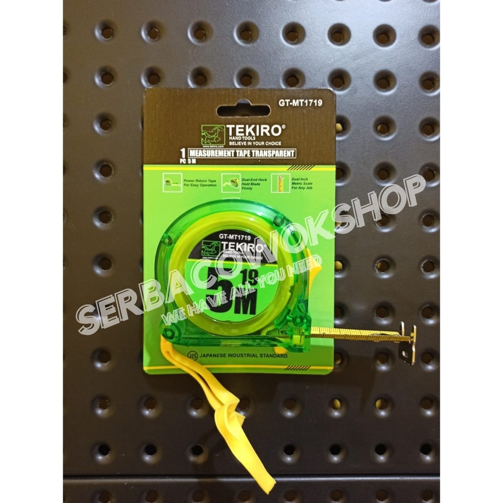 Tekiro Meteran 5 meter Transparan Measurement Tape 5 m Body Plastik Termurah Berkualitas
