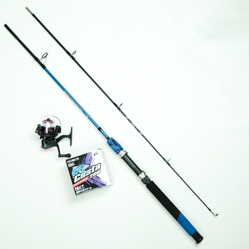 Set Joran Pancing Ukuran 165 180 Cm Bahan Fiber Solid Kekuatan Maksimal 10 Kg Reel Costa Bonus Senar Cocok Untuk Pemula Casting Galatama Spinning Mancing Di kolam Laut Empang