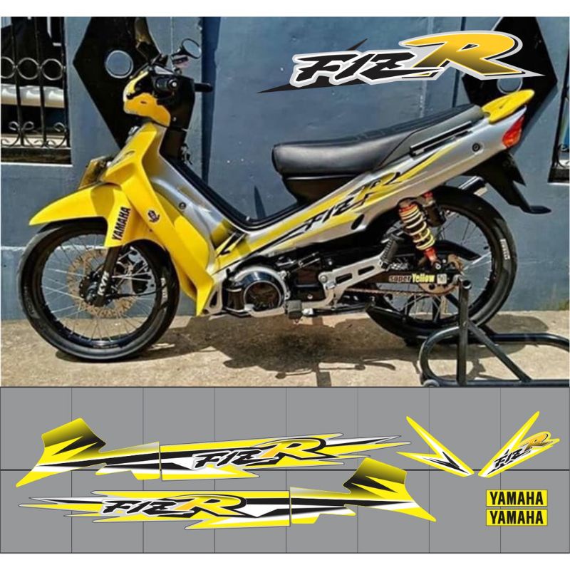 STIKER STRIPING VARIASI FIZ R LIMITED EDITION KUNING SILVER HOLOGRAM