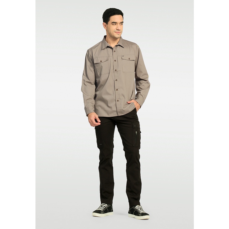 Kemeja MGEE Original Lengan Panjang Streetch Geral 005 Olive