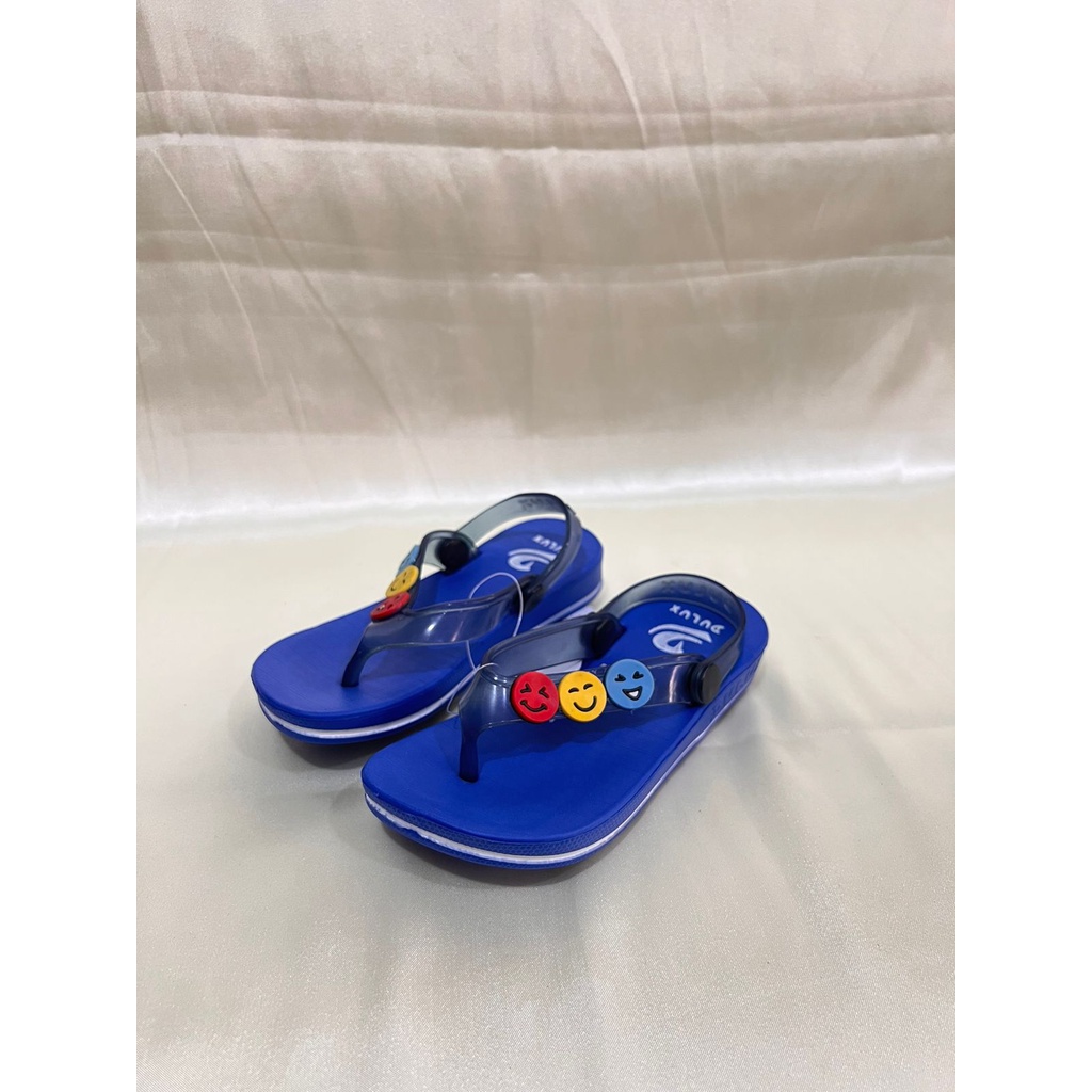 DX-397E Sandal Jepit Anak Perempuan Karakter Emoji Smile / Sandal Jepit Karet Anak Cewek Tali Belakang Merek Dulux Size 20-25