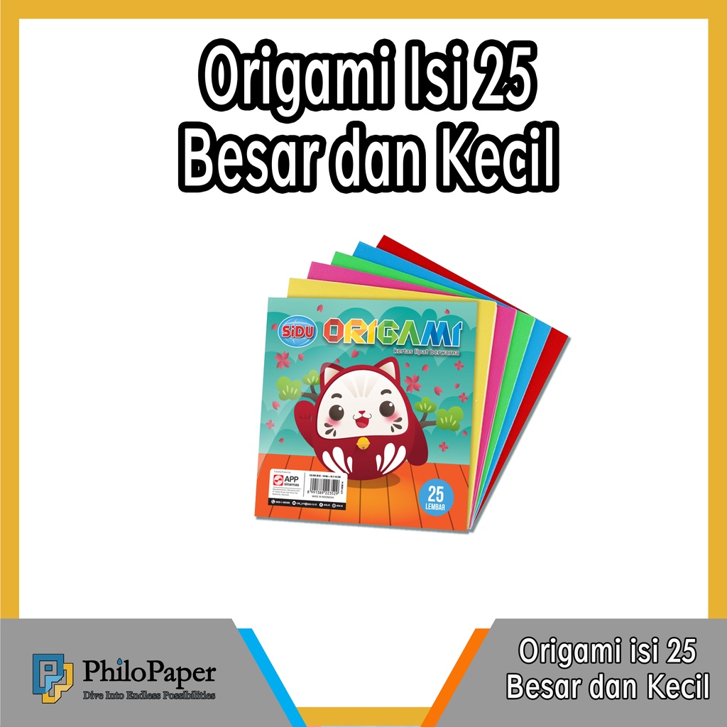 

ATK ~ Origami Paper 1 Muka ( isi 25 ) Besar Kecil / Kertas Lipat / Kertas Warna warni 16 12