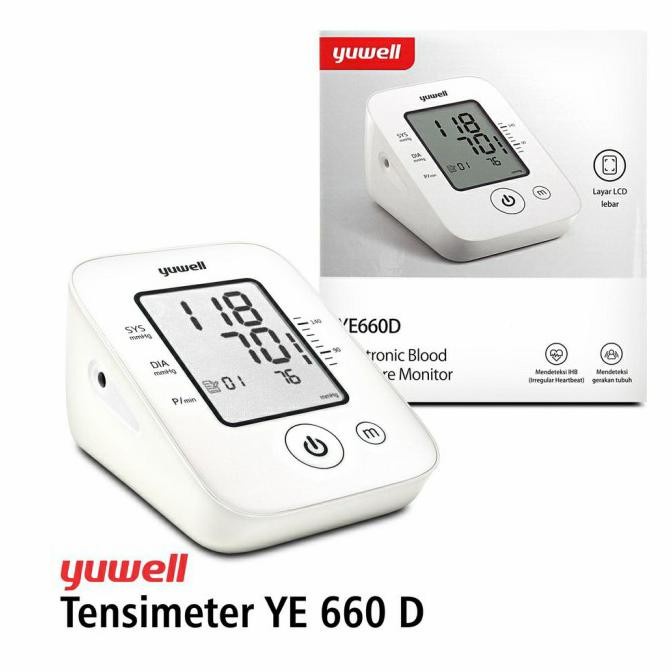 Alat Pengukur Tekanan Darah Tensi Electronic Blood Pressure Monitor - YE660D - White