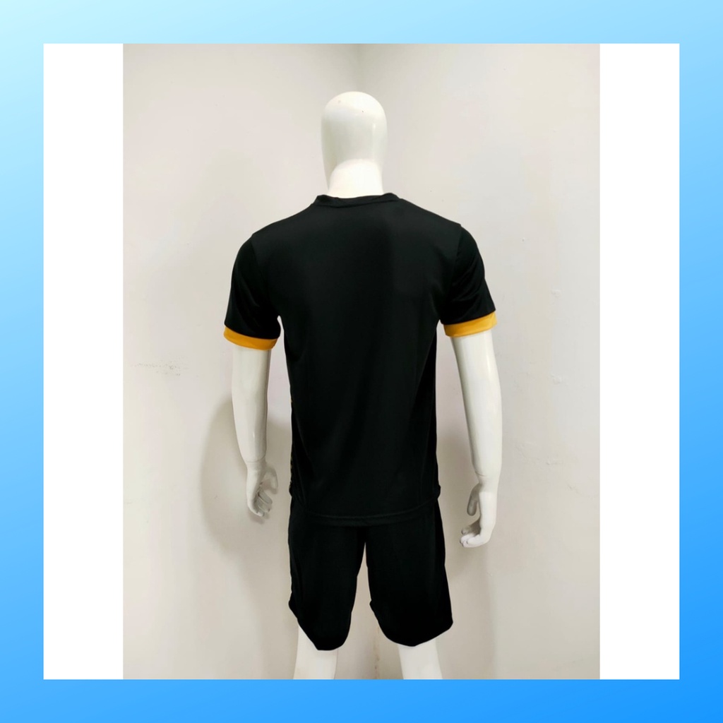 jersey futsal pria kaos sepak bola baju dan celana setelan wanita dewasa t-shirt outfit seragam jarsey kostum olahraga pakaian apparel print sport jersy soccer casual jersi suit NK158 hitam