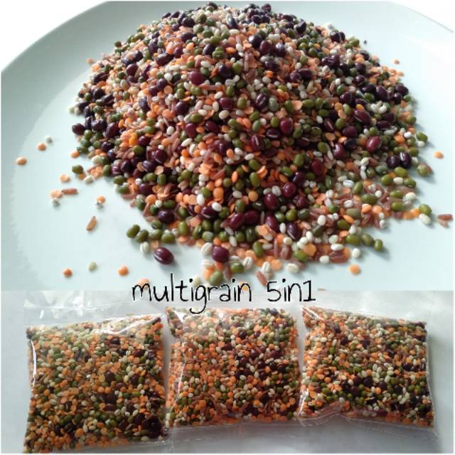 Multigrain 5in1 5 in 1 100gr (kacang hijau, lentil orange, adzuki bean, beras merah, pearl barley)