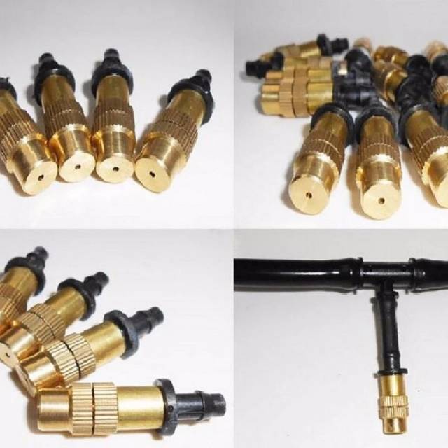 Adjustable Misting Nozzle Brass Water Sprinkle Spray Semprot Air kabut