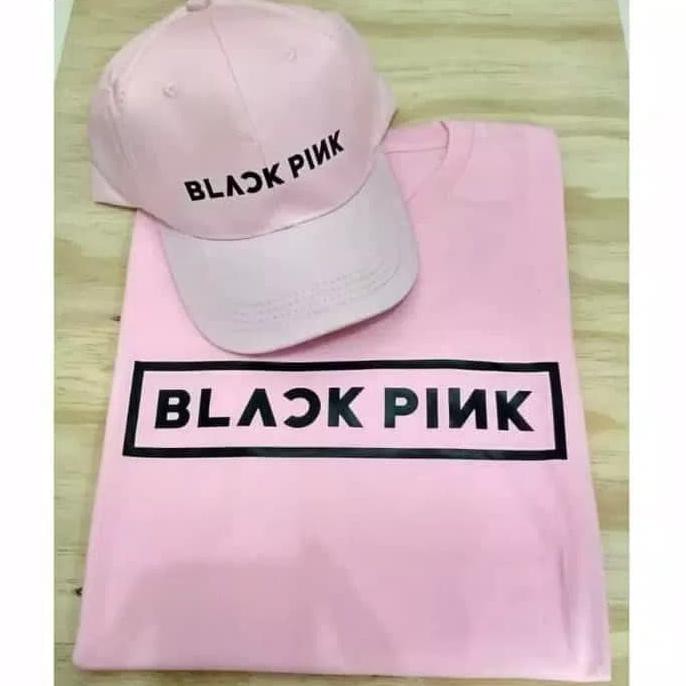 KAOS + TOPI BAJU PRIA WANITA BLACKPINK DISTRO COMBED 30S BLACKPINK