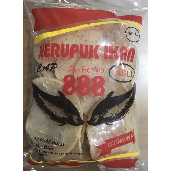 

Kerupuk Ikan Asli Cap 888 Belidak Lada / Krupuk Ikan Sahang Kapuas Hulu Kalimantan