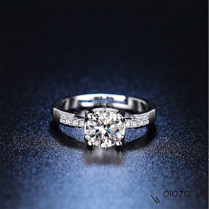 1 Pc Cincin Berlian Fashion Sederhana Dapat Disesuaikan Berlian Kristal Cincin Ulang Tahun Pertunangan Perhiasan Wanita - ol