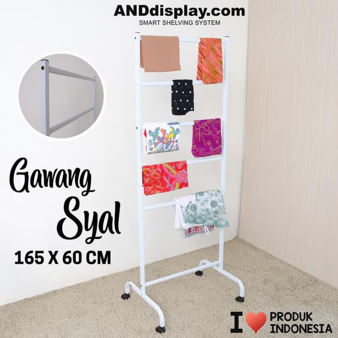 

Ready Stok - Rak Gawang Syal 60 Cm Kerudung Gantungan Jilbab Kertas Kado