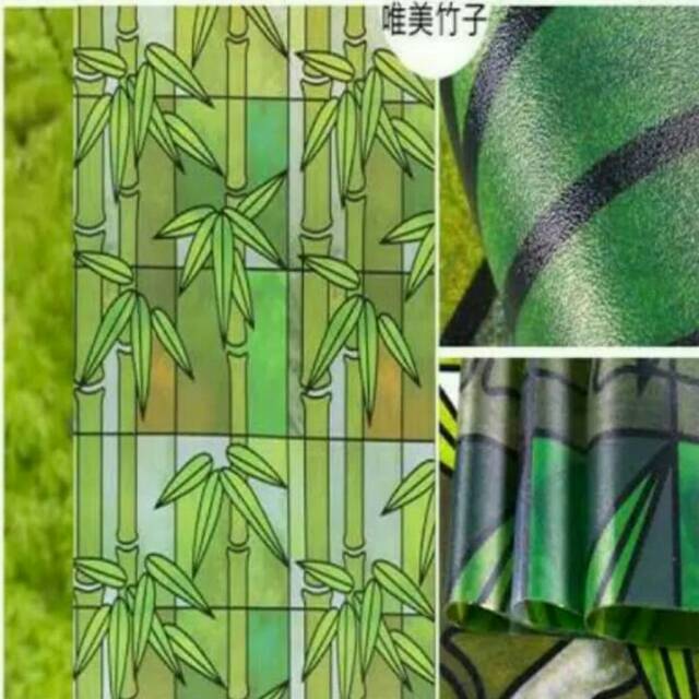 Stiker kaca jendela motif bambu kaca film motif ( sticker kaca )