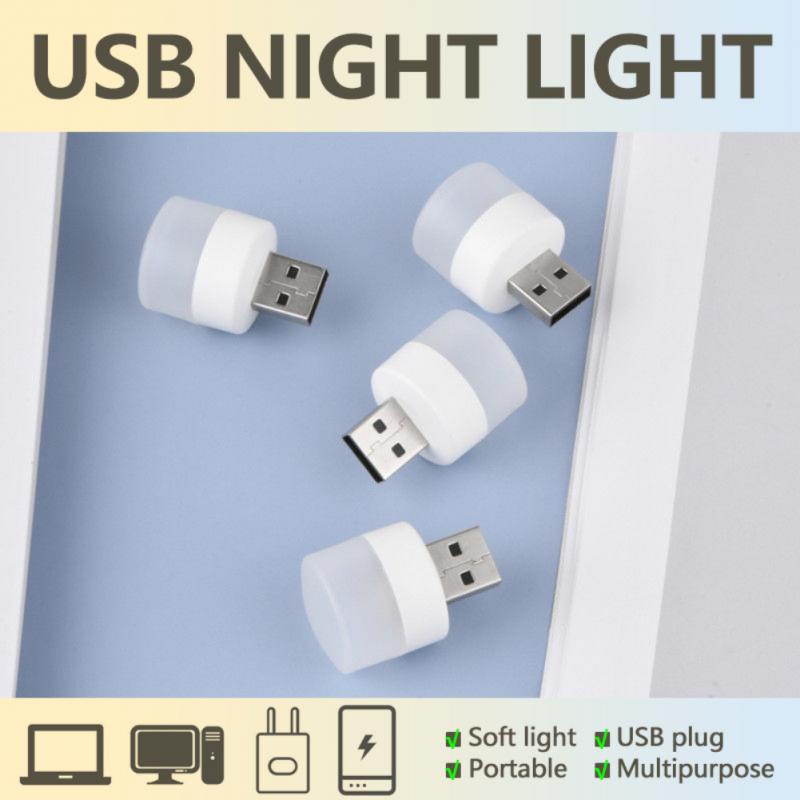 Lampu USB LED Mini T8  Penerang Portable Lid Ukuran Kecil Bulat Bolam let Terang Lampu Darurat Emergency Untuk tidur baca belajar Laptop Mobil