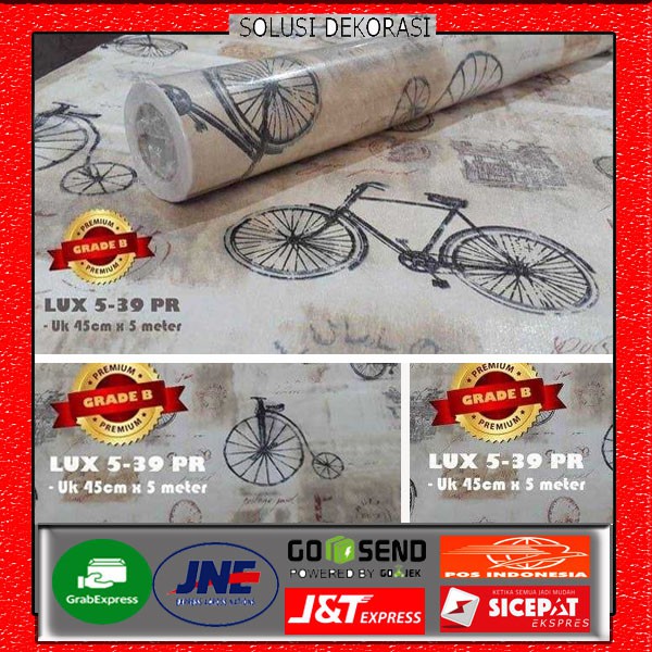 1 Roll 1 Kg/ Wallpaper Stiker Dinding 10 Meter x 45Cm / Bahan PVC Anti Air Solusi Dekorasi