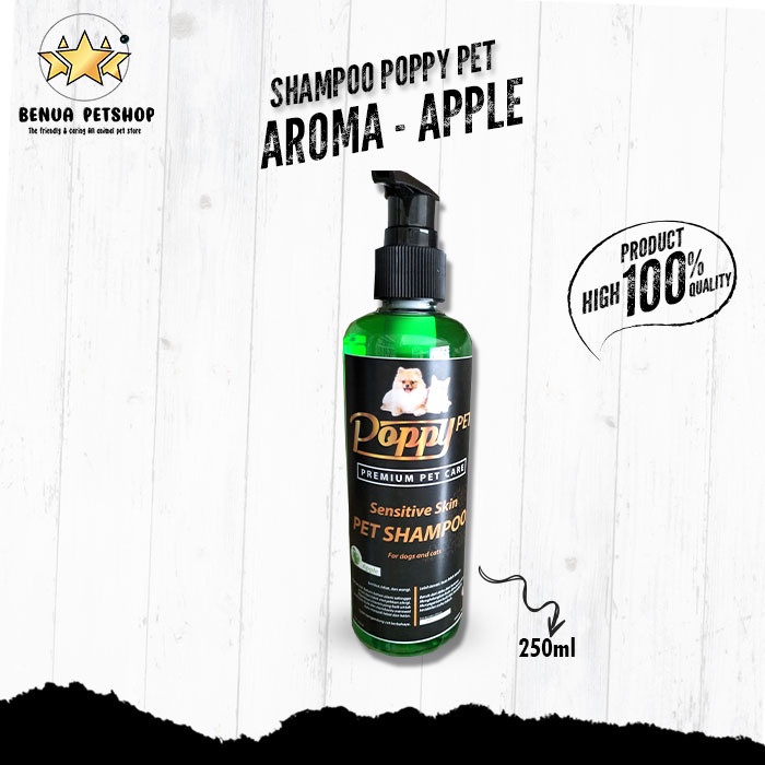 Shampoo Kucing &amp; Anjing POPPY PET 250ML wangi Premium Care 2 in 1