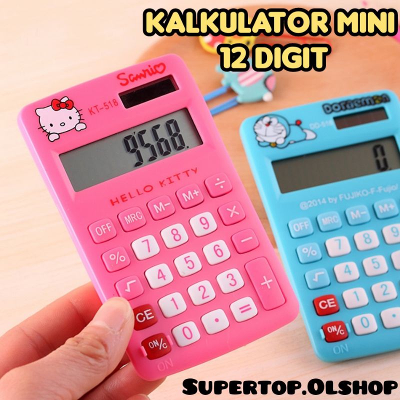 Kalkulator Anak Sekolah Karakter 12 Digit /Kalkulator Simple /Kalkulator Murah⭐ Supertop. olshop ⭐