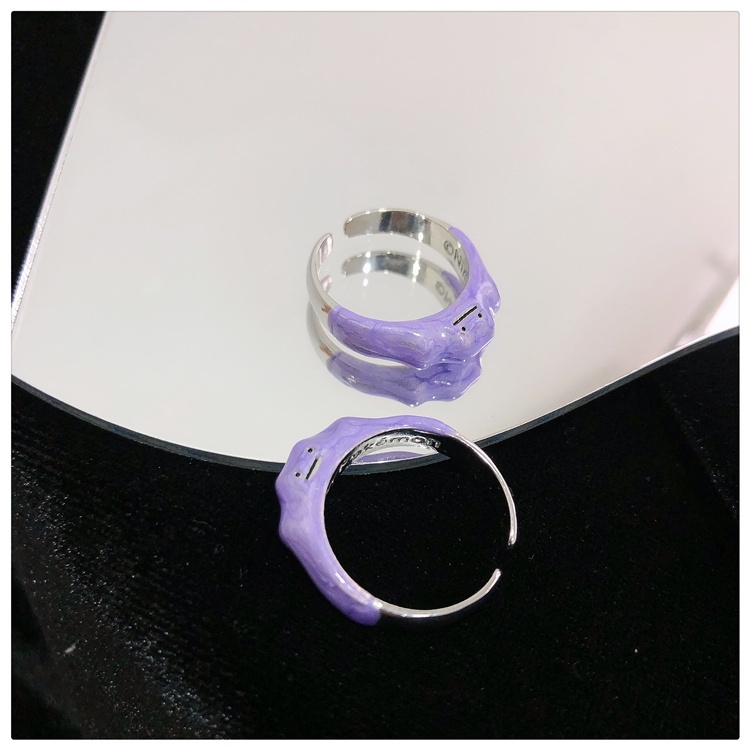 Purple Little Monster Ring Accessories Cute Korea Cartoon