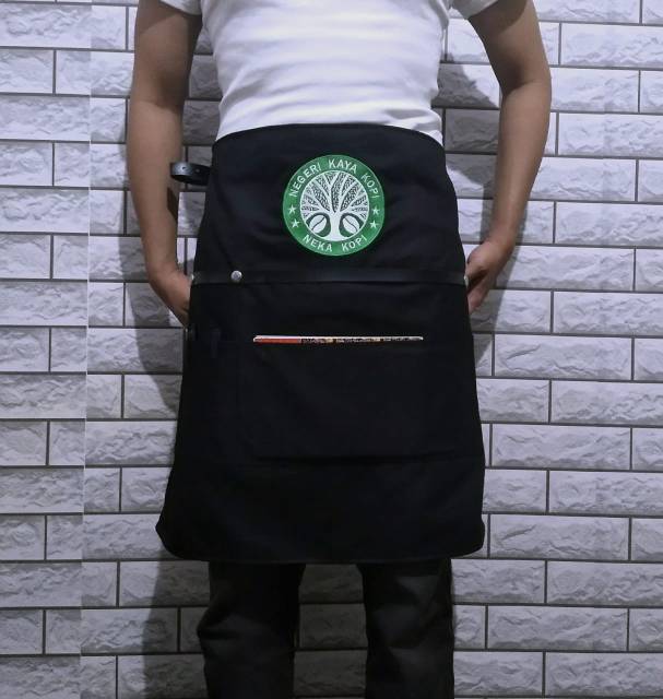 half apron full cotton &amp; synthetic leather strep for server/waiter