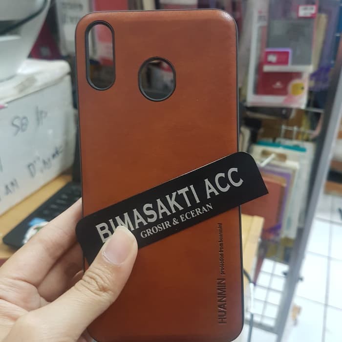 Samsung Galaxy M20 Softcase TPU Leather Case Kulit Huanmin