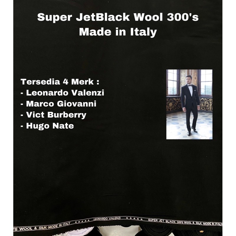 {NEW} KAIN ROYAL JET BLACK WOOL ITALY 300’s SPECIAL EDITION TEXTILE ONE BELLINI JAS CELANA STARLET JETBLACK STARLET MURAH GROSIRAN JETBLACK MURAH