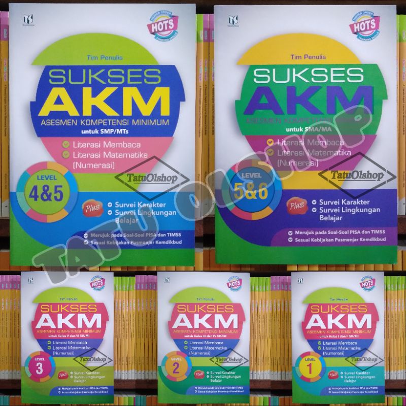 Buku Sukses AKM SD Kelas 1 2 3 4 5 6 Level 1 2 3 SMP Level 4 5 SMA Level 5 6 Original