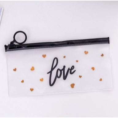 Tempat Pensil Transparan Zip Karakter Kosmetik Tempat Alat Tulis Zip 167-Kode F