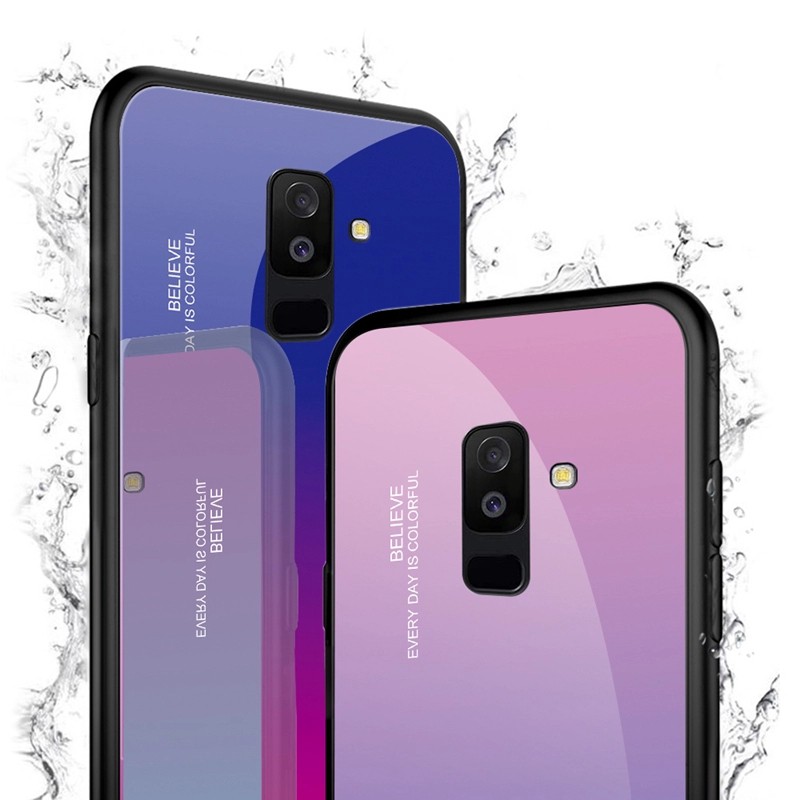 Glass Case Gradiante Samsung A7 2018 - A9 2018 -  Glass Back Case A750 - A9