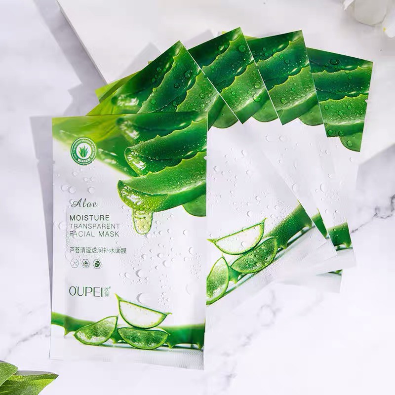 OUPEI ALOE MOISTURE TRANPARENT MASK MASKER KOREA WAJAH WANITA FACIAL SHEET MASK