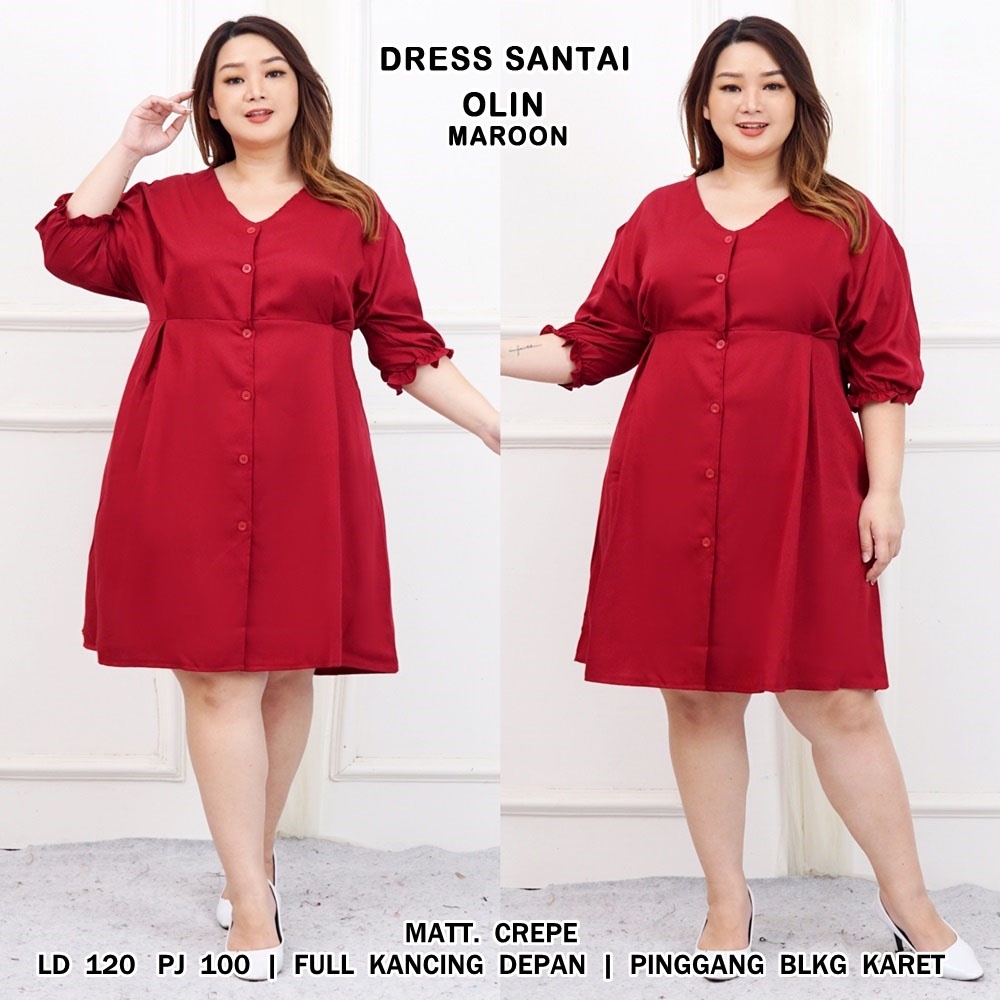 BIGCLO - (COD) LD 120cm Dress Santai Jumbo Pantai Wanita Bigsize