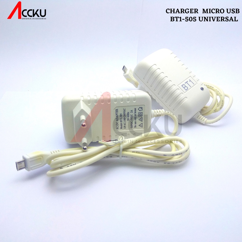 CHARGER MICRO USB MURAH UNIVERSAL MEREK BT1-505 CHARGER MICRO USB 2A