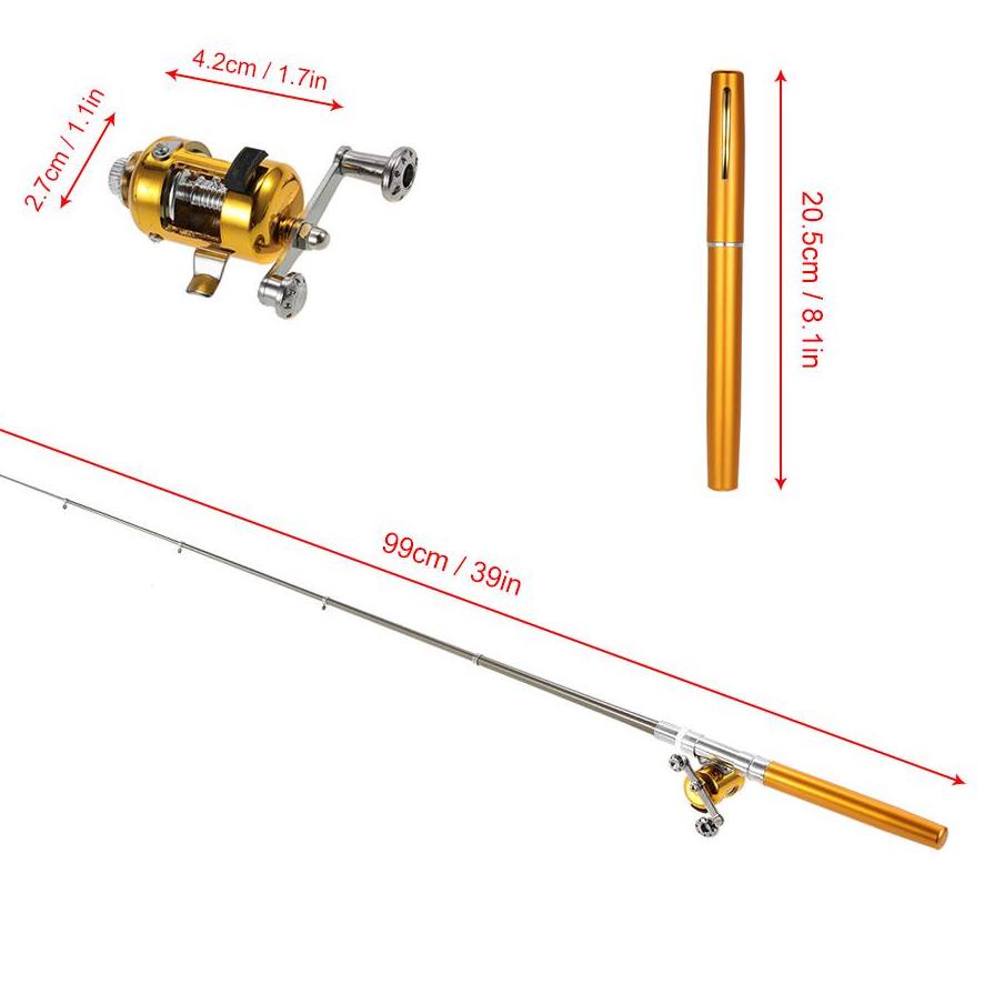 Paling Sesuai.. joran pena 1 set joran mini dan rell mini pen fishing joran pancing pancing alat pan