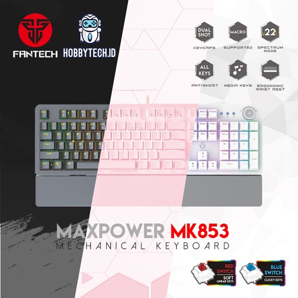 Fantech MK853 Max Power Mechanical Gaming Keyboard - White