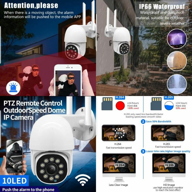 PAKET CCTV 8 Ip Camera Wireless + DVR NVR 5MP 4K H265 3 Outdoor 3Mp + 5 Indoor 3Mp