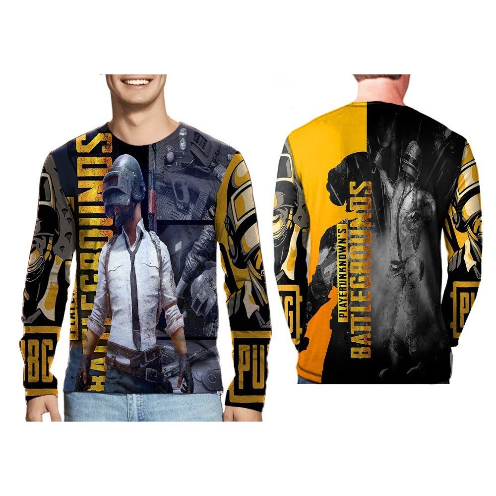 Kaos JERSEY Gaming PUBG Lengan Panjang Fullprint TERLARIS