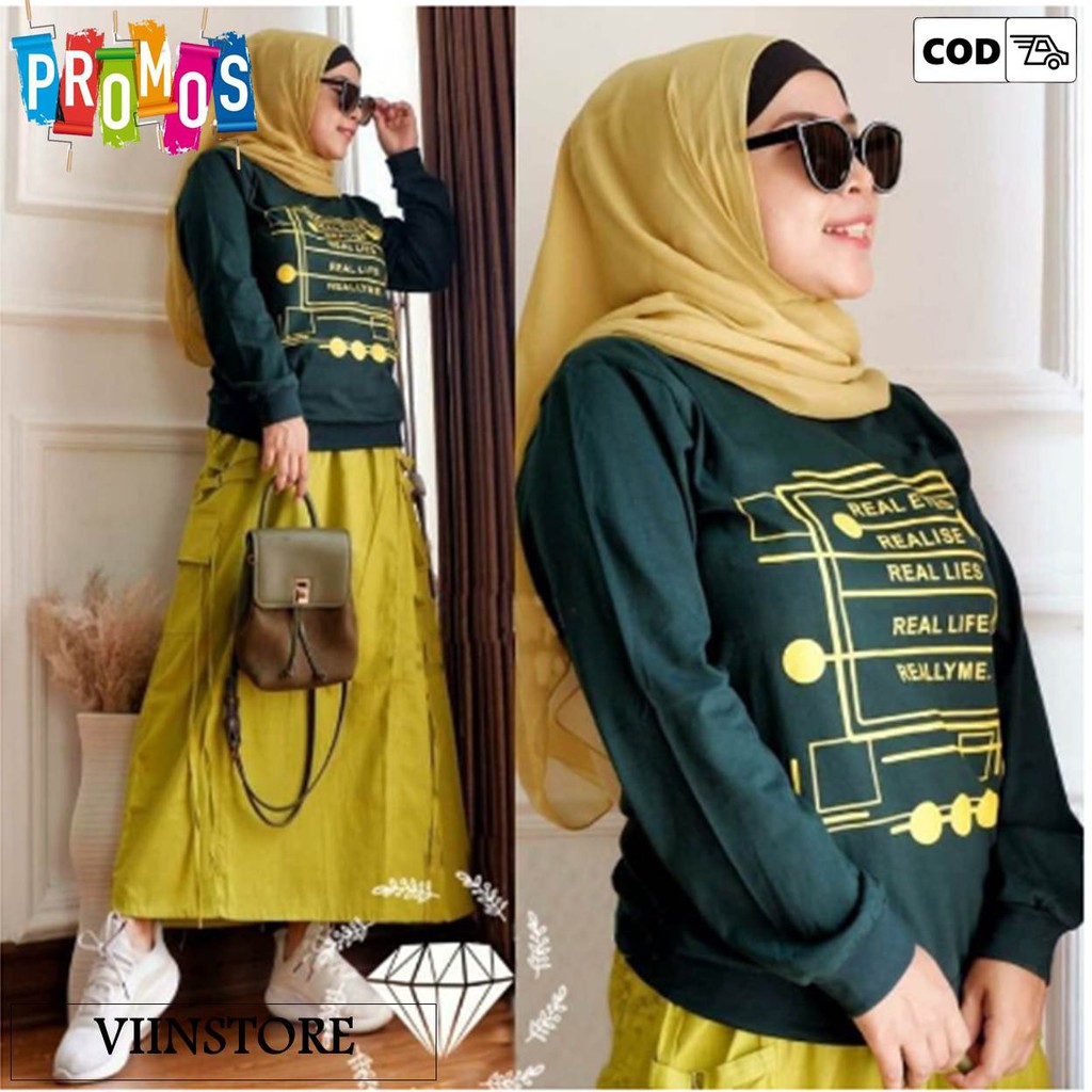 Baju Setelan Wanita Dewasa Import Kekinian Terbaru 2020 Rok Real Babyterry Casual Murah Remaja GGH33