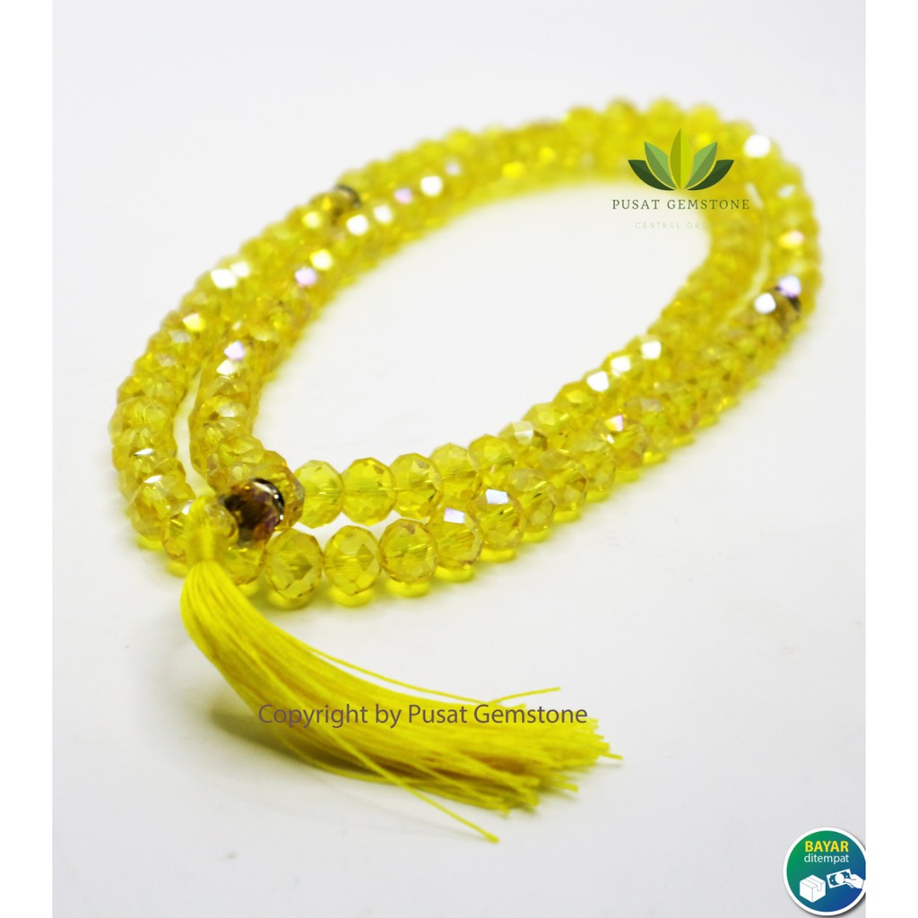Tasbih Batu Kristal  Kuning 99 Butir Grade A