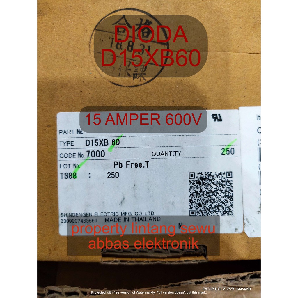 DIODA SISIR D15XB60 15XB 60 15 A 600V BRIDGE