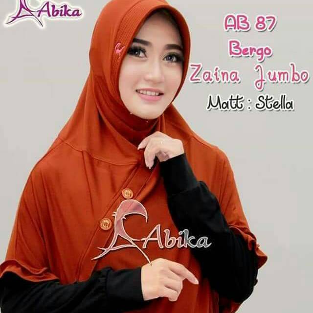 Bergo zaina by abika warna merah bata