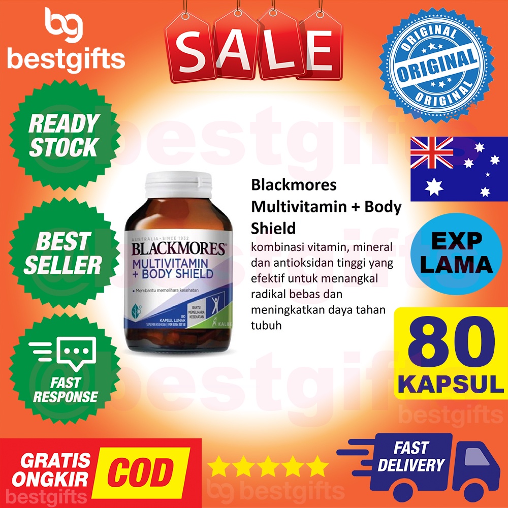 BLACKMORES MULTIVITAMIN +  BODY SHIELD ( BIO ACE EXCELL) KALBE VITAMIN ANTIOKSIDAN - 80 KAPSUL