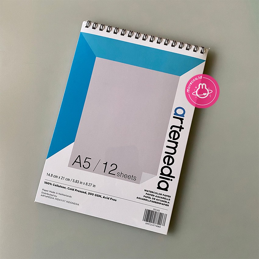 

ARTEMEDIA A5 WATERCOLOR BOOK 12 SHEETS - BUKU GAMBAR CAT AIR