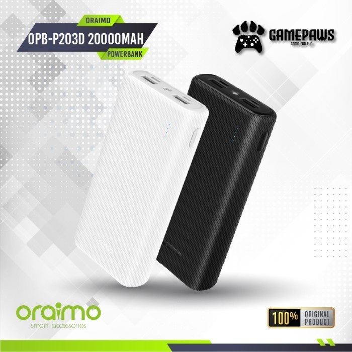 ORAIMO DUAL USB PORT FAST CHARGING 20000MAH POWERBANK OPB-P203D