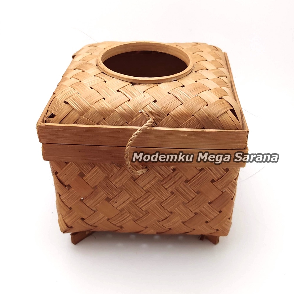 Box Kotak Tisu Anyaman Bambu 11x11x11 cm