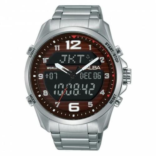 ALBA ORIGINAL AZ4005x1 JAM TANGAN PRIA MEN DOUBLE TIME ANALOG & DIGITAL AKTIF