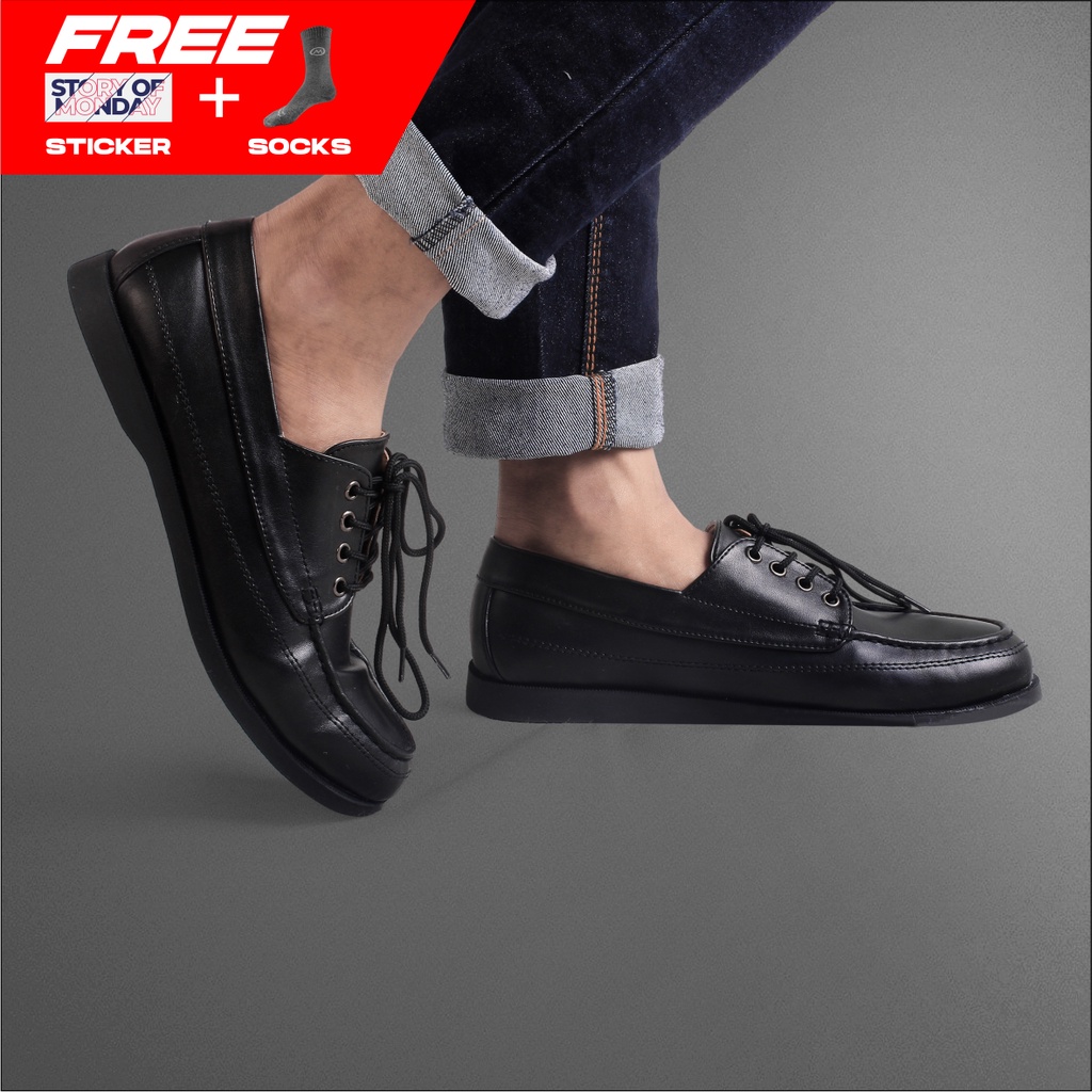 story of monday   marco black sepatu pantofel pria dewasa sapatu formal casual kulit sapatu kerja re