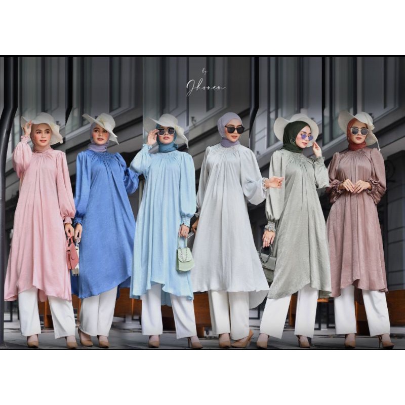 Atasan Long Tunik Mewah | Celina Tunik ORI by Jhonem Fashion