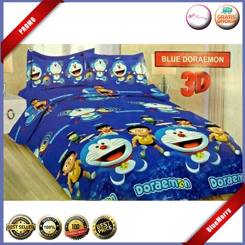 Sprei Bonita Blue Doraemon B4 No.1 King 180 Seprai Biru Nobita Shizuka BMSC512
