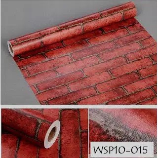 COD Wallpaper dinding motif Bata Merah / Wallpaper dinding murah Bata merah 900
